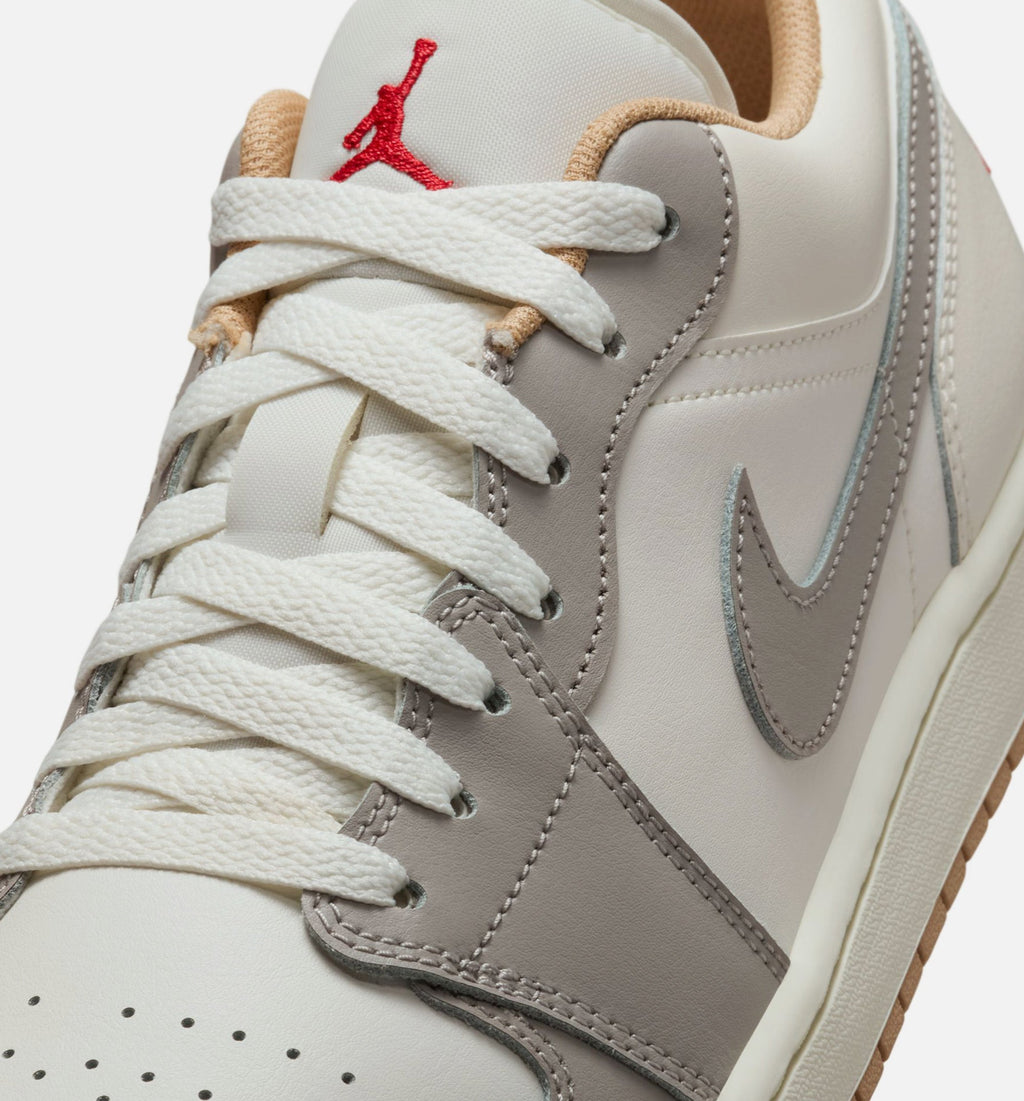 Air Jordan 1 Low Men's Lifestyle Shoes - Sail Fire Red