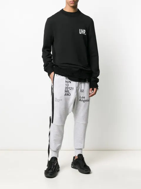 UNRAVEL PROJECT logo-print distressed sweatshirt