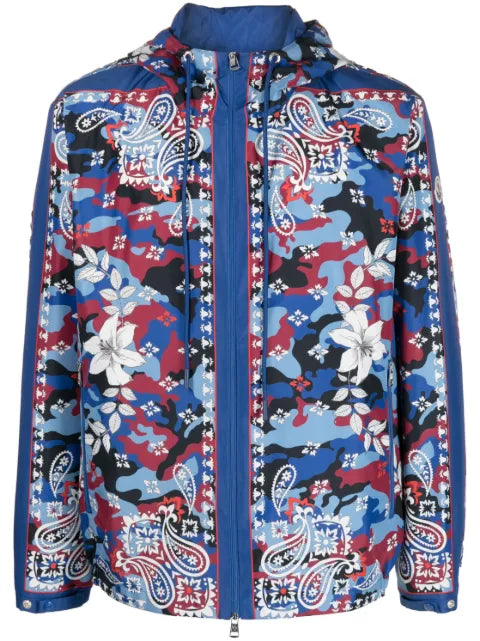 Moncler mix-print hooded jacket