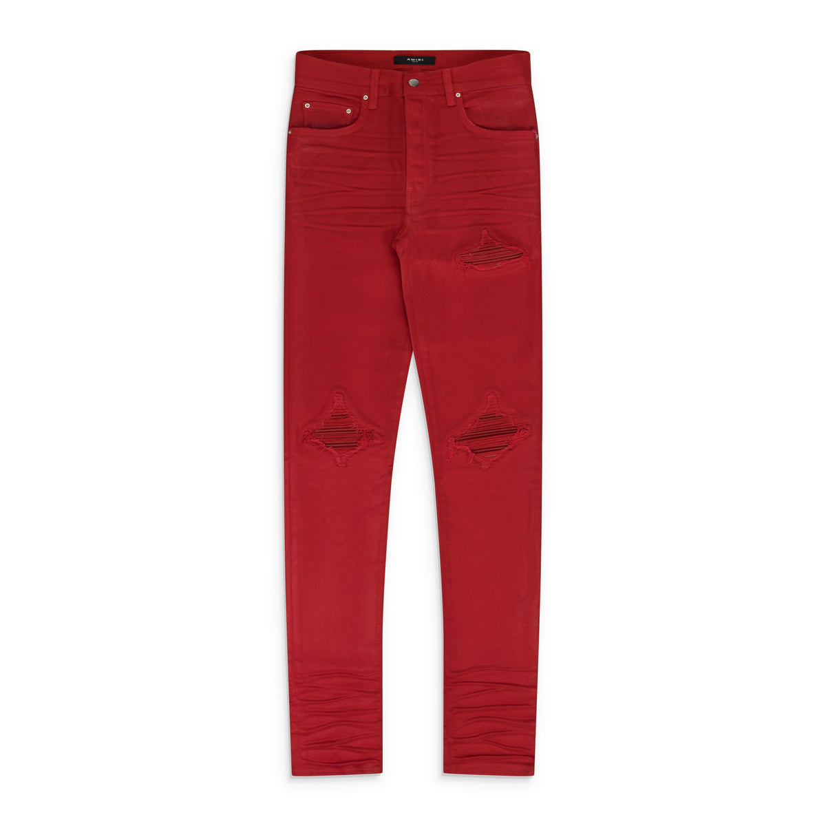 Red MX1 Waxed Skinny Jeans