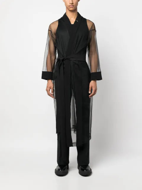 Alchemy belted sheer mesh jacket