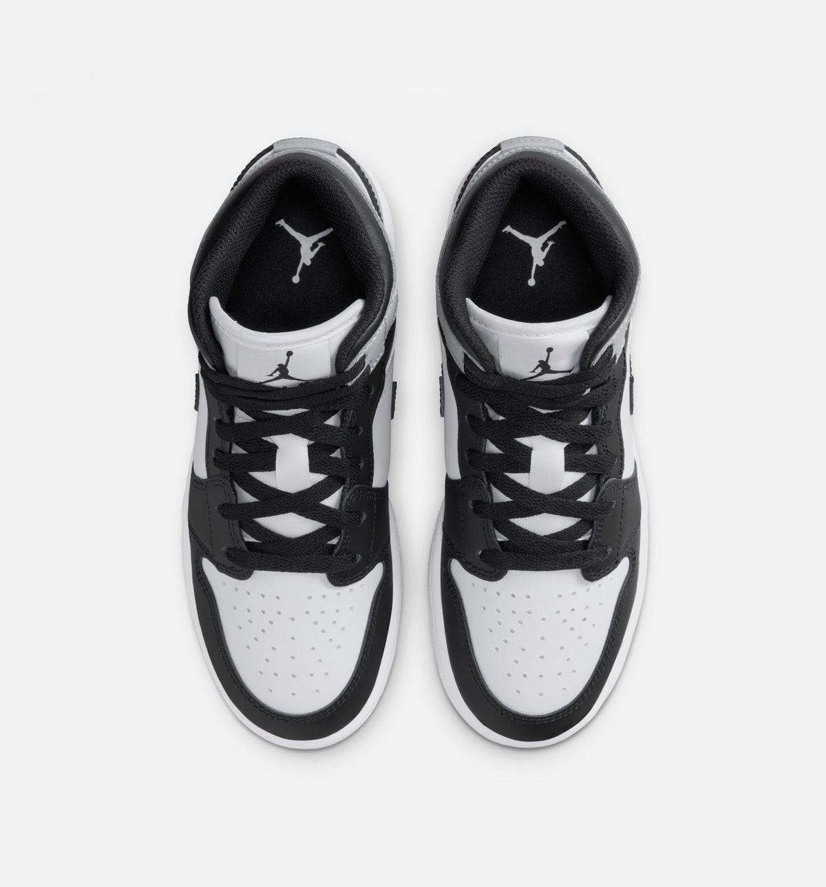 Air Jordan 1 Mid Big Kids' Lifestyle Shoes - White/Light Smoke Grey/Black