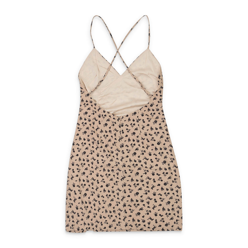 HIGH TIE BEIGE SLIP DRESS