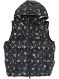 Purple Brand printed corduroy "Black" padded gilet