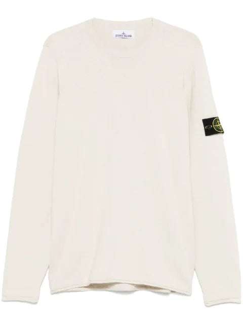 Stone Island logo-patch crew-neck sweater