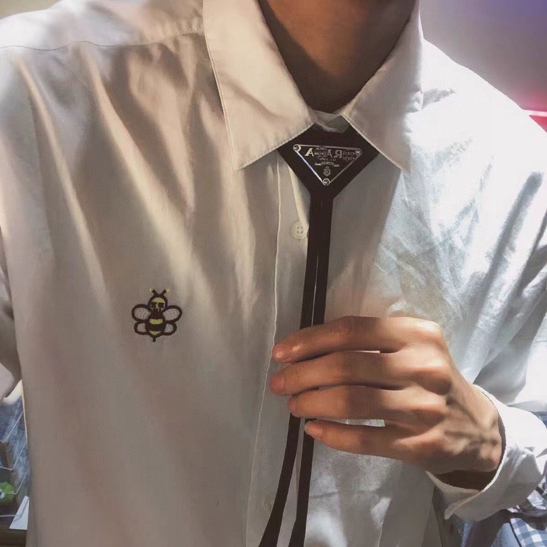 Prada Style Men's Triangle Logo Bolo Tie