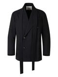 Setchu double-breasted tie-detail blazer
