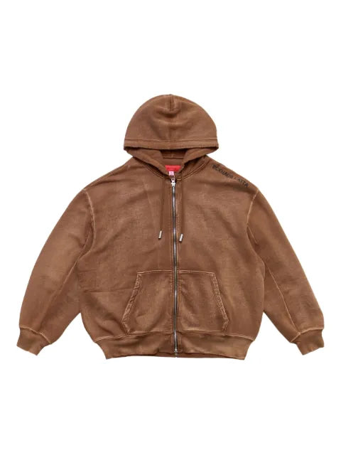 Eckhaus Latta Bison zip-front hoodie