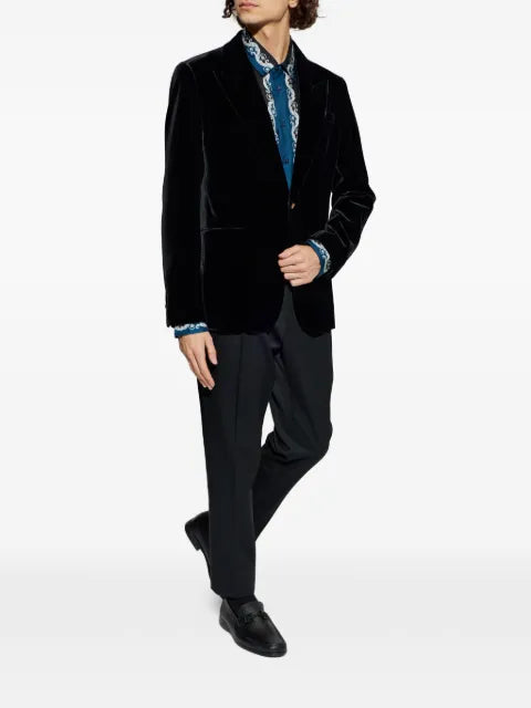 Versace velvet single-breasted blazer