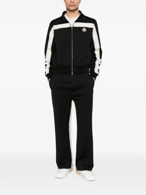 Moncler topstitched turtleneck zip-up sweatshirt