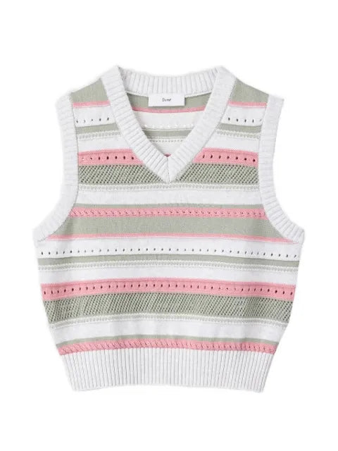 DUNST striped knitted vest