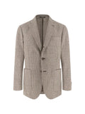 Boggi Milano Prince of Wales check linen and wool jacket