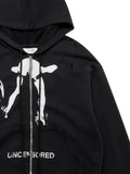 matieres fecales Cul graphic-print distressed hoodie