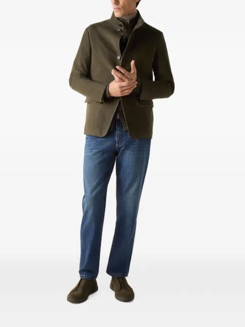 Zegna dark olive green SECONDSKIN II Conte jacket