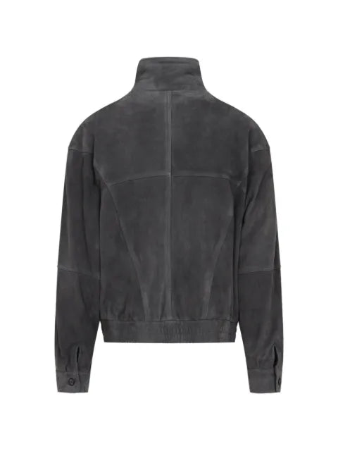 Giorgio Armani suede-finish button-up leather jacket