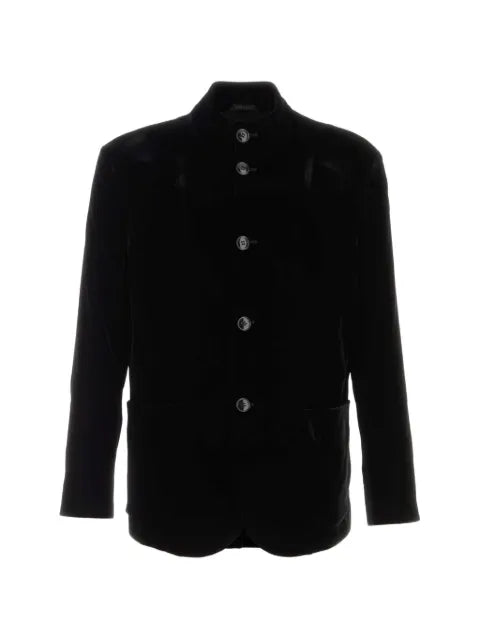 Giorgio Armani velvet mandarin-collar blazer