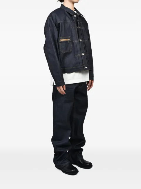 DAIRIKU Rigid boxy-silhouette denim jacket