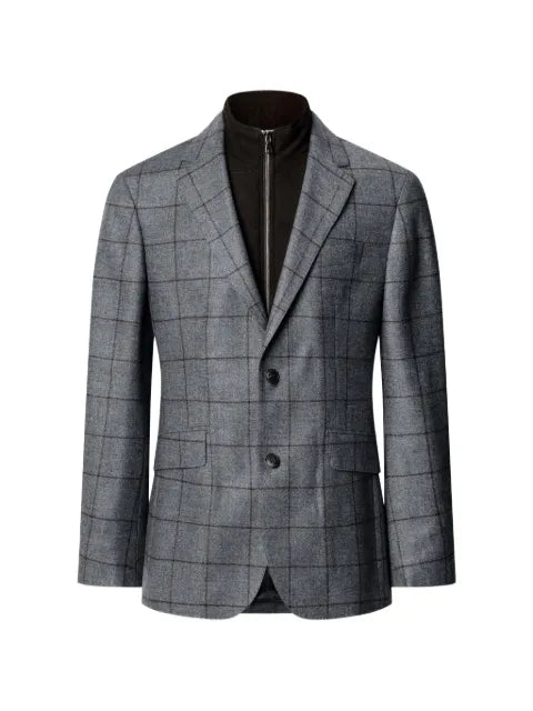 Hackett London windowpane-check bib-detail blazer