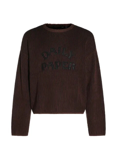 Daily Paper Mole Dias logo-patch ribbed-knit sweater