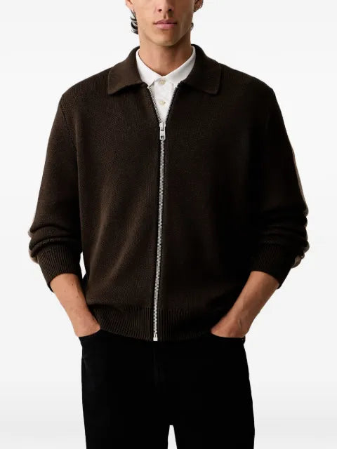 Marc O'Polo side-stripe zip-up sweater
