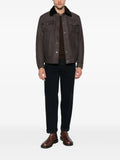 Barba shearling-collar leather jacket