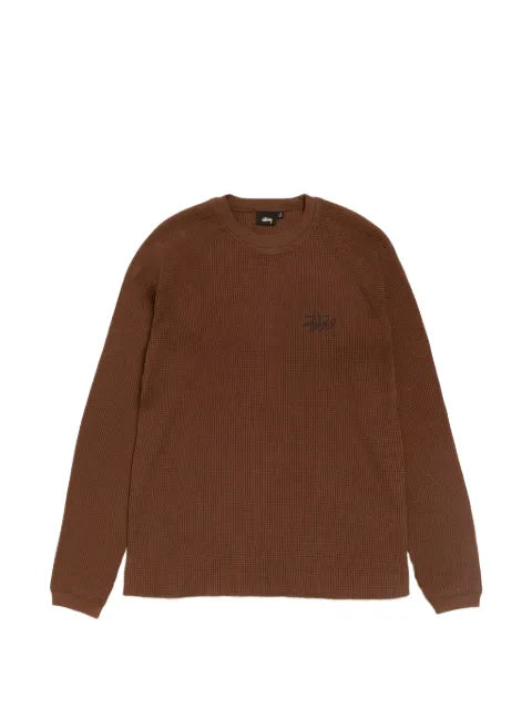 Stüssy logo-print waffle-knit jumper