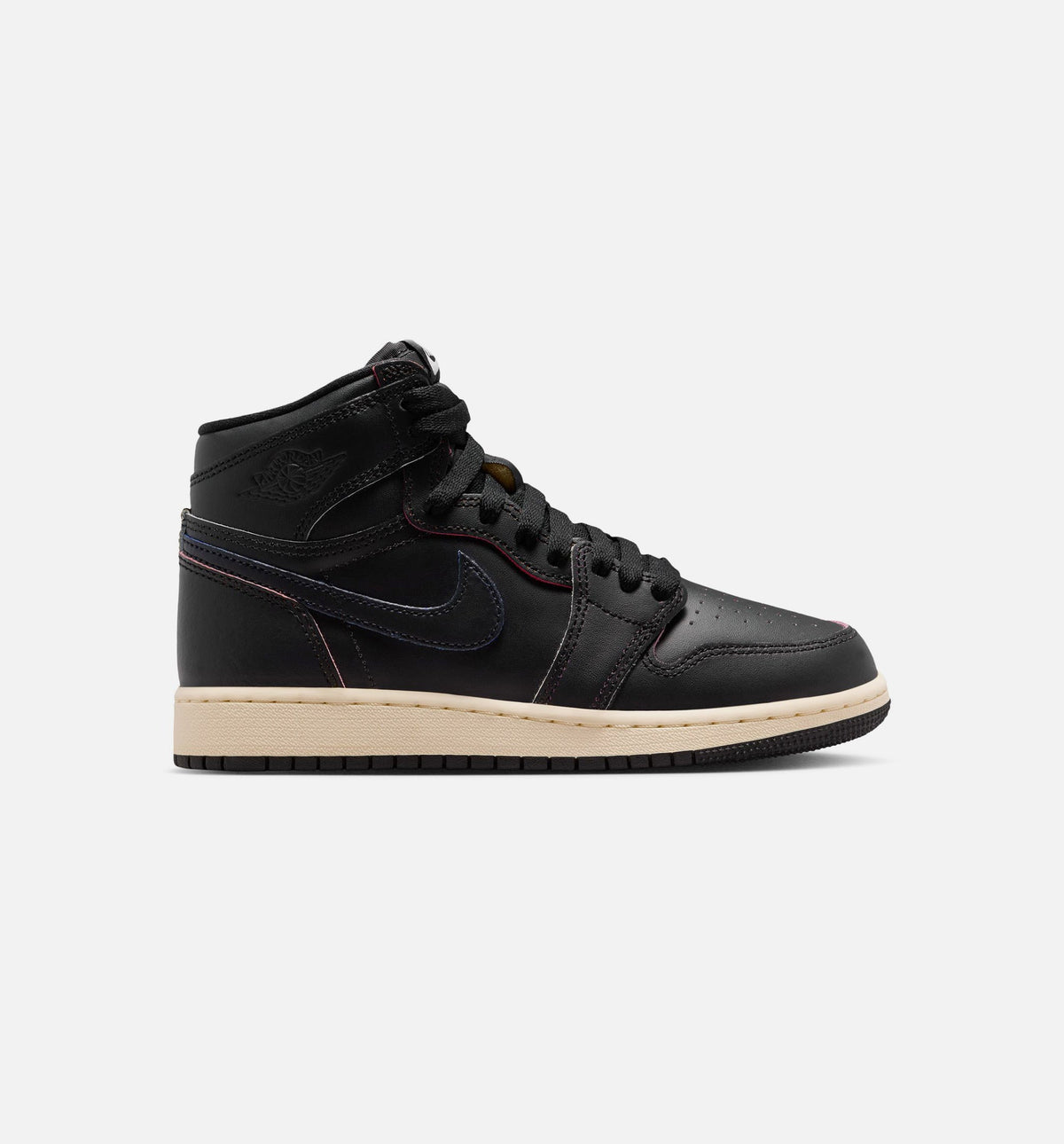 Air Jordan 1 Retro High OG Black and Muslin Grade School Lifestyle Shoe