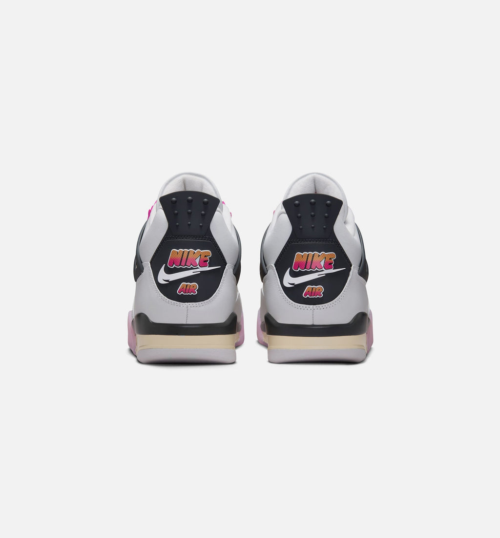 Air Jordan 4 Retro Comic Men's Shoes - Off White Fire Pink Anthracite