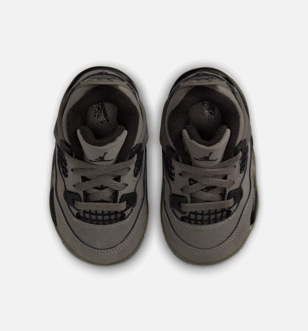 Air Jordan 4 Retro Cave Stone and Black Infant/Toddler Lifestyle Shoe