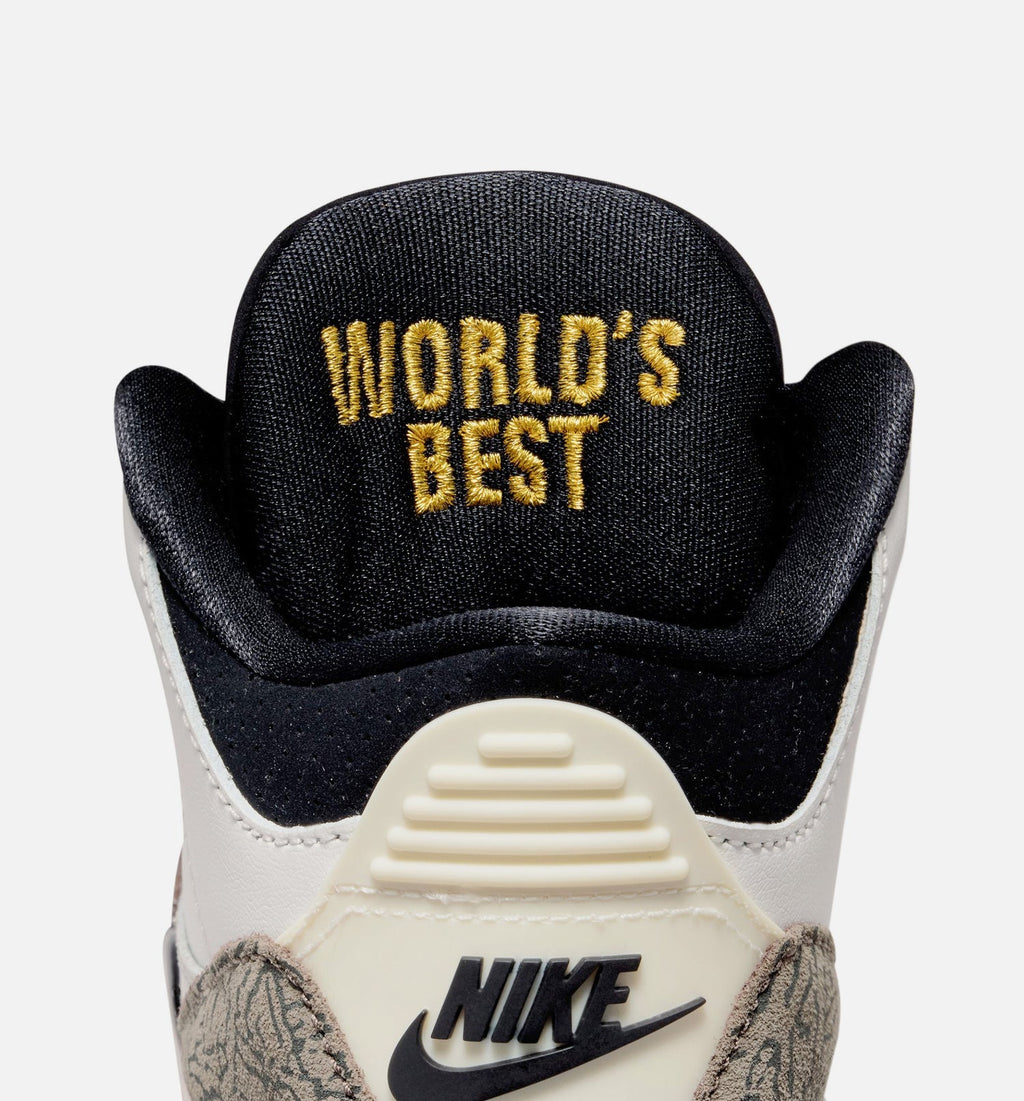 Air Jordan 3 Retro Sail and University Red – Preschool Lifestyle Shoe in Sail/Black/University Red/Pale Ivory