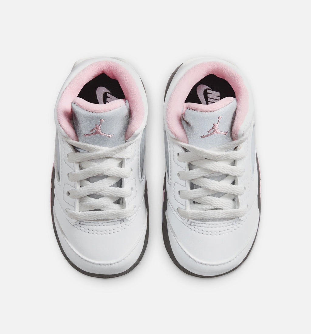 Air Jordan 5 Retro Medium Soft Pink Infant & Toddler Lifestyle Shoes - White/Black/Medium Soft Pink