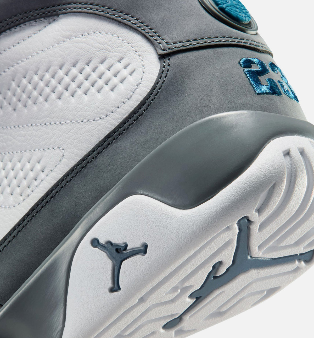Air Jordan 9 Retro Flint Grey Men's Sneakers - White / French Blue / Flint Grey