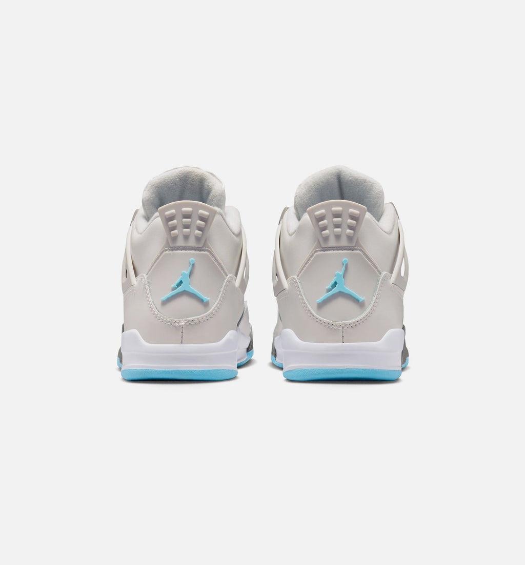 Air Jordan 4 Retro Blue Chill – Preschool Lifestyle Shoe in Photon Dust/Blue Chill/Flat Pewter/White/Blue Tint