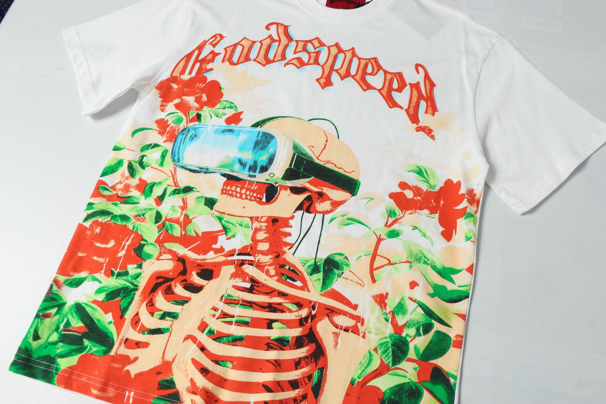 Godspeed Vision Flowers Short‑Sleeve T‑Shirt (White)