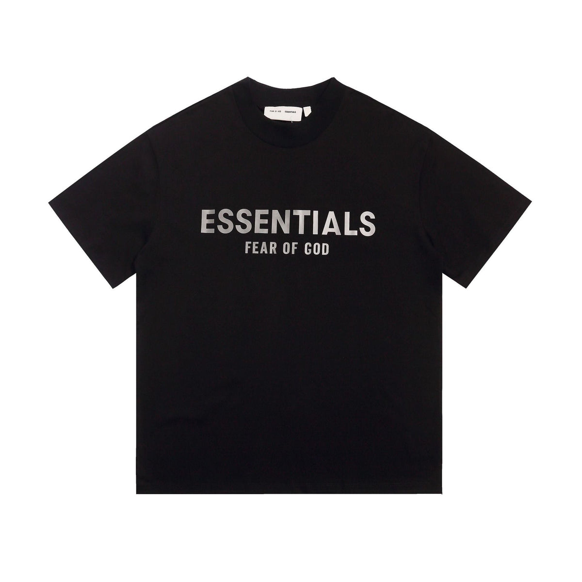 Fear Of God Essentials Silver Foil Letter Print Tee Streetwear Unisex