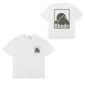 Rhude Mountain Sunset Front Back Graphic Oversized Tee White