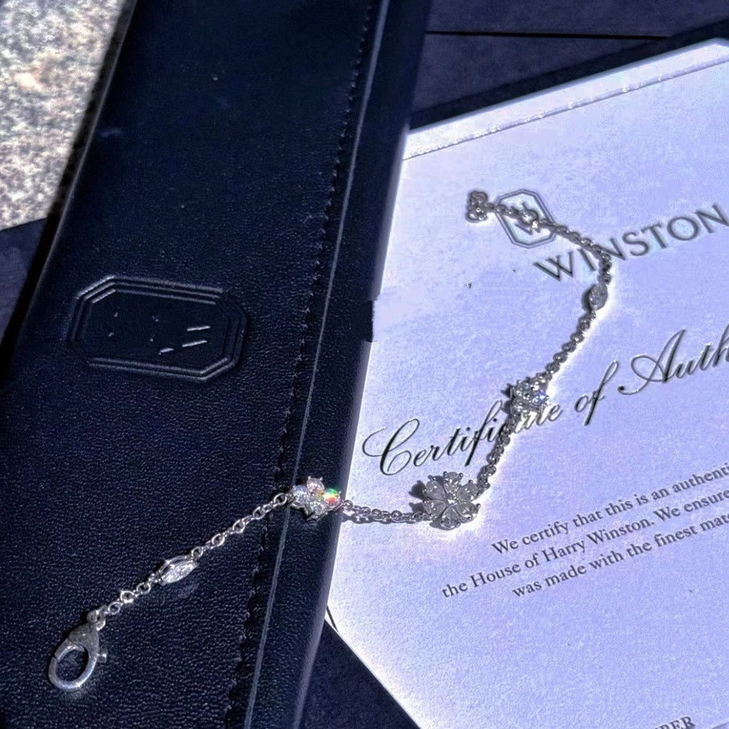 Harry Winston Style Floral Cubic Zirconia Bracelet