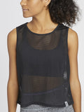 SHEER STRIPE BLACK TANK