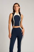 Ultralu Zip-Front Cropped Tank