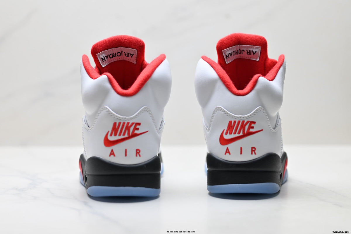 Air Jordan 5 Retro White Fire Red Ice Sneakers