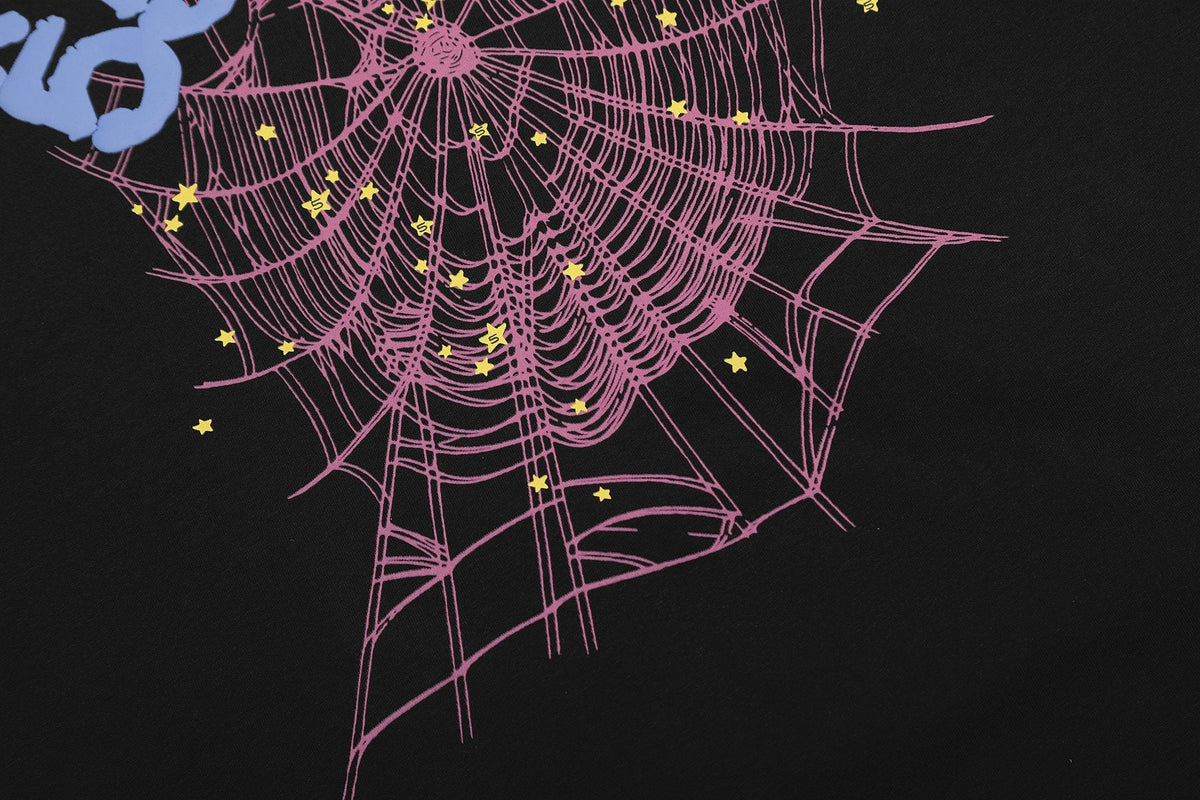Sp5der 666 Spiderweb Graphic T-Shirt in Black