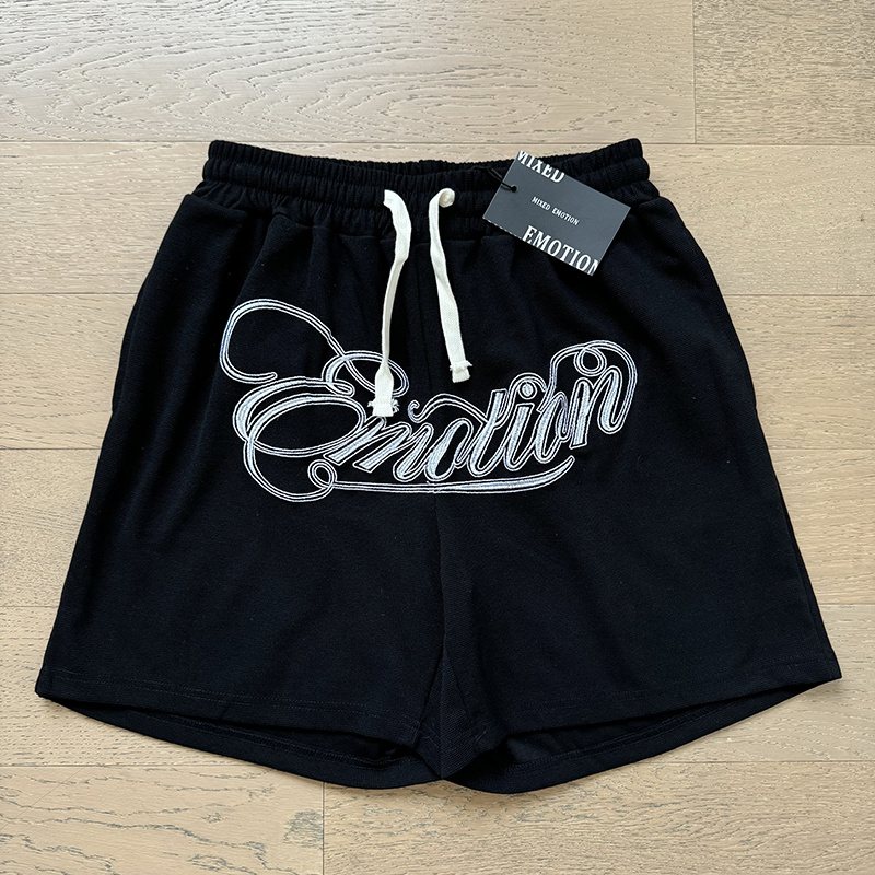 MIXED EMOTION Embroidered Drawstring Shorts
