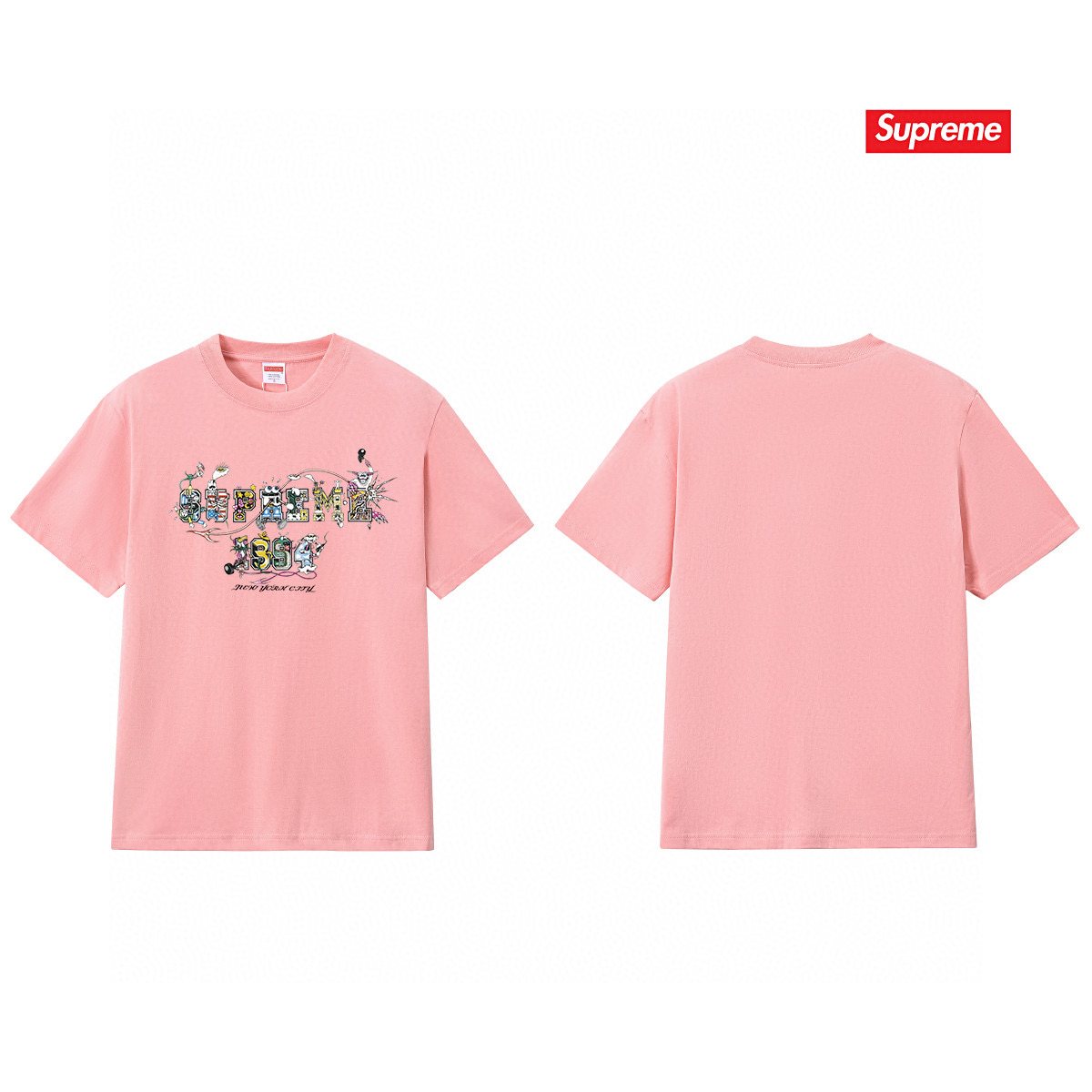 Supreme Cartoon Letter Graphic T-Shirt
