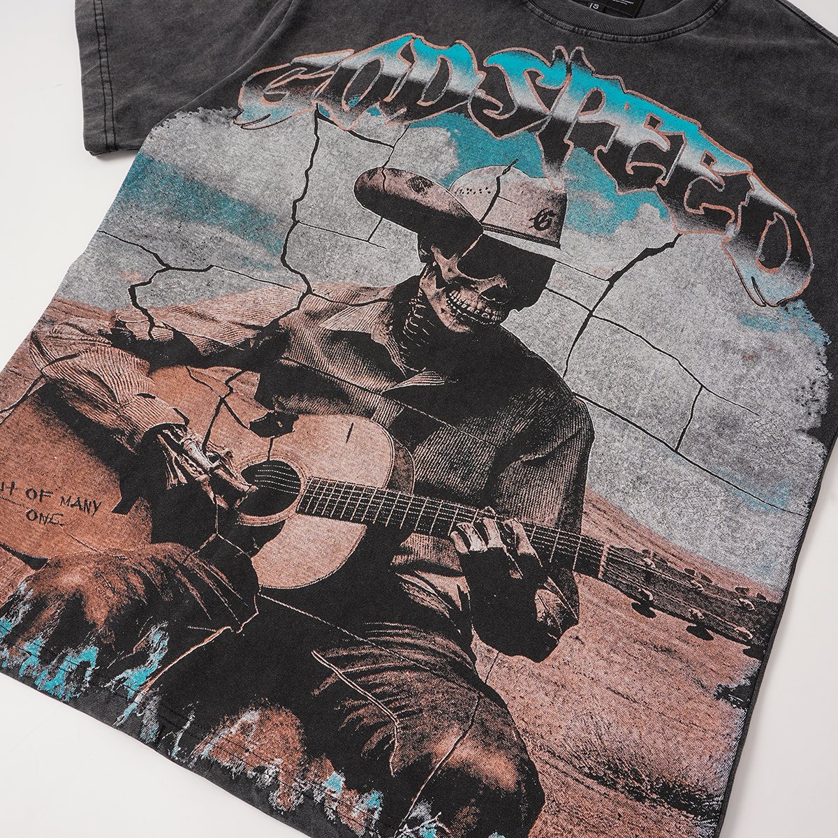 Godspeed Skeleton Guitar Graphic T-Shirt