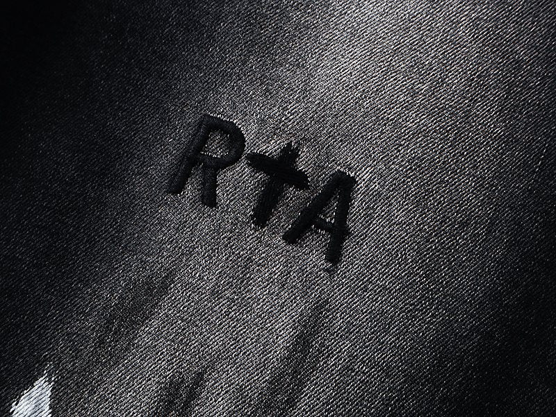 R+A Black Distressed Washed Jeans