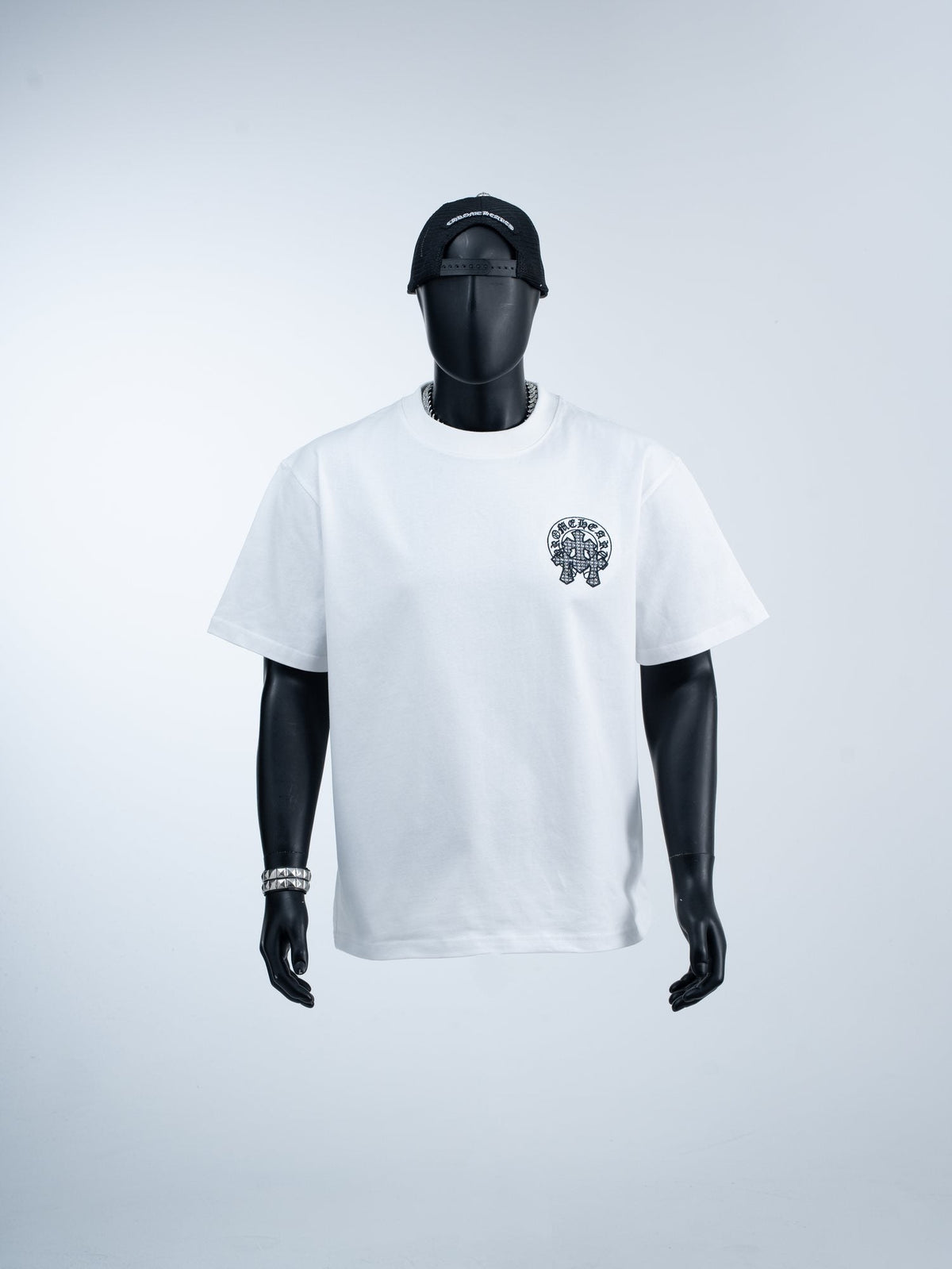 Chrome Hearts Rhinestone Slogan Graphic T-Shirt