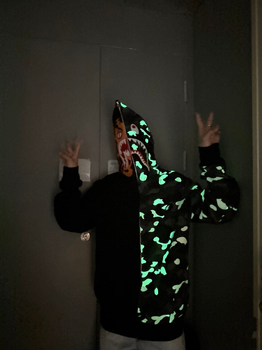 BAPE Shark Glow Camo Full-Zip Hoodie