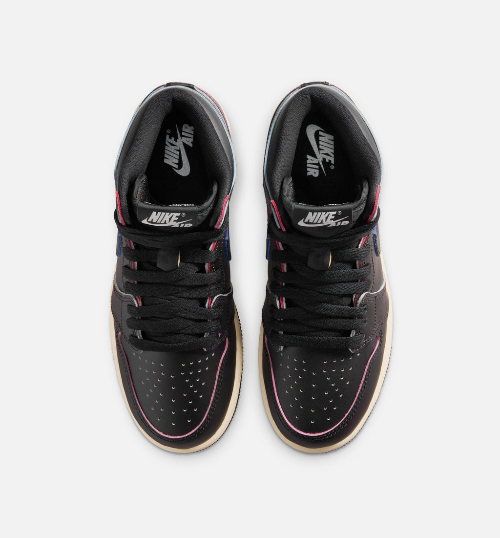 Air Jordan 1 Retro High OG Black and Muslin Grade School Lifestyle Shoe