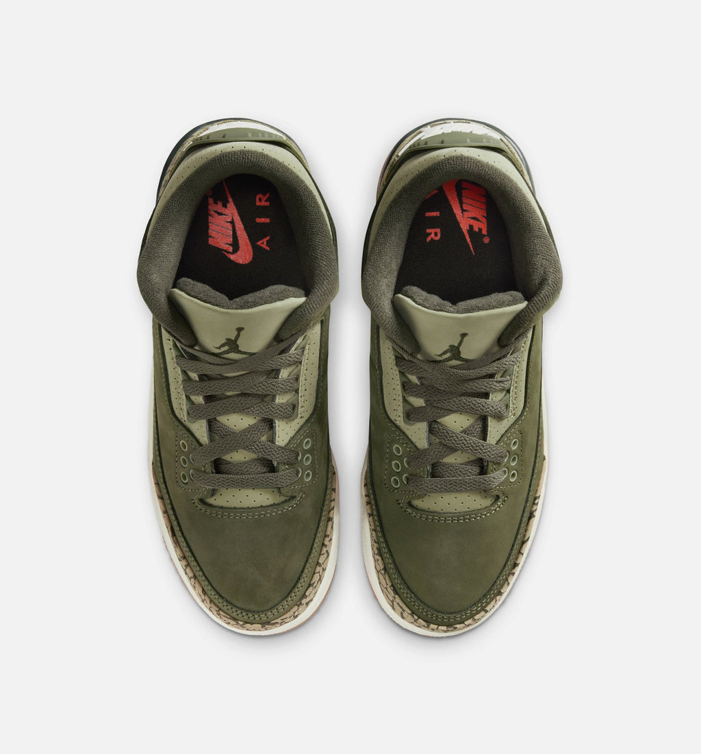 Air Jordan 3 Retro Medium Olive Grade School Lifestyle Shoe