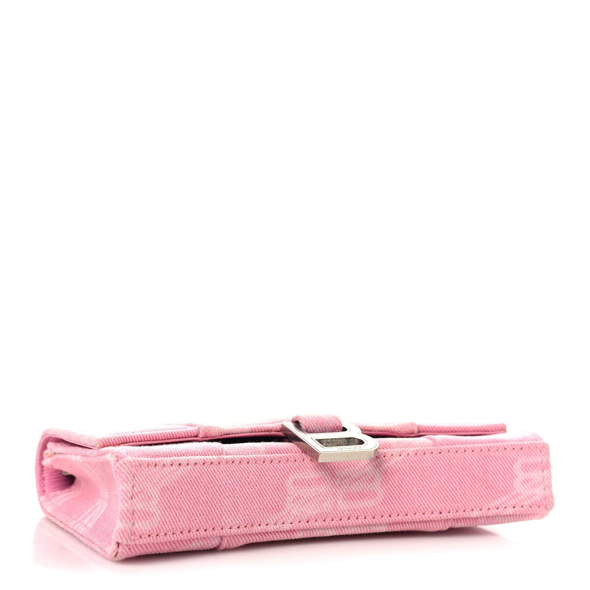 Denim XS Hourglass Wallet On Chain Pink
